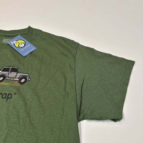 Life Is Crap Shirt Mens Size Large Green Short Sleeve Funny Comic Humor Tee - Picture 5 of 12
